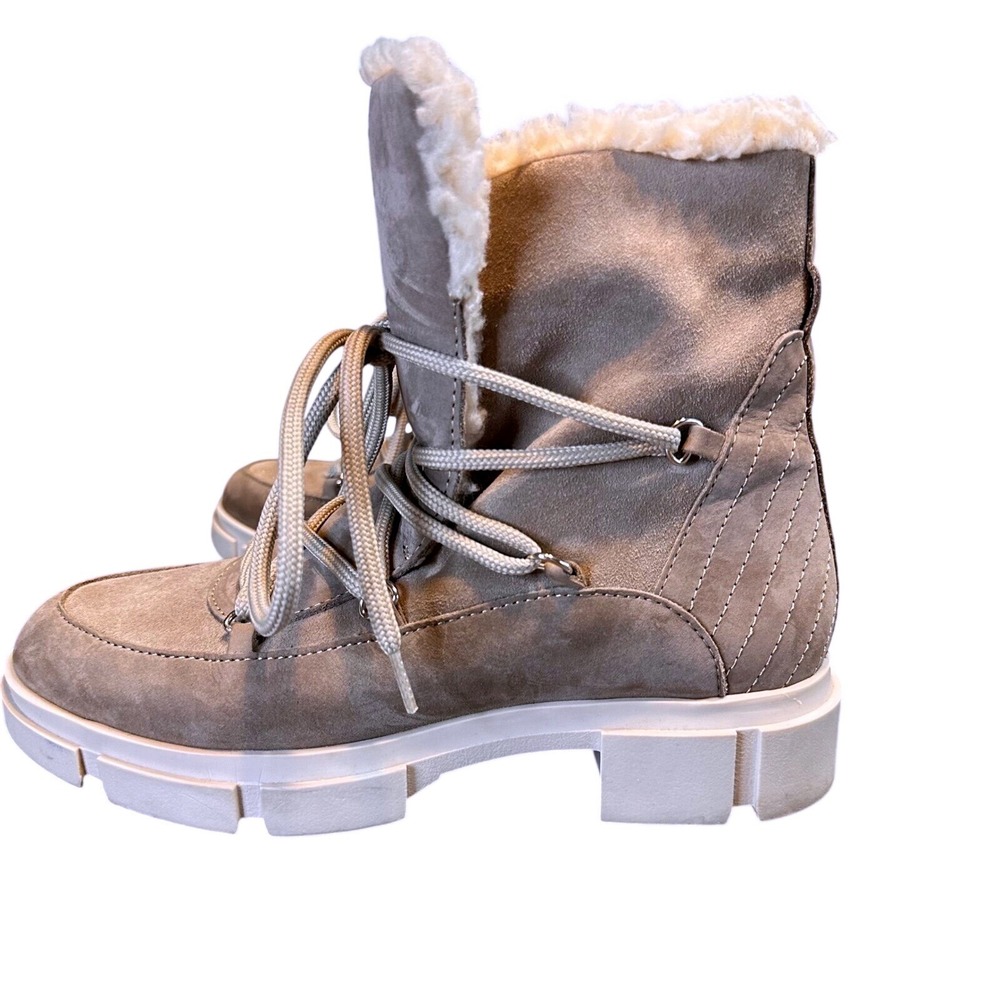 Avellini Portugal Shearling Boots Suede Leather Lace Up Lug Sole Ankle EU38 US8